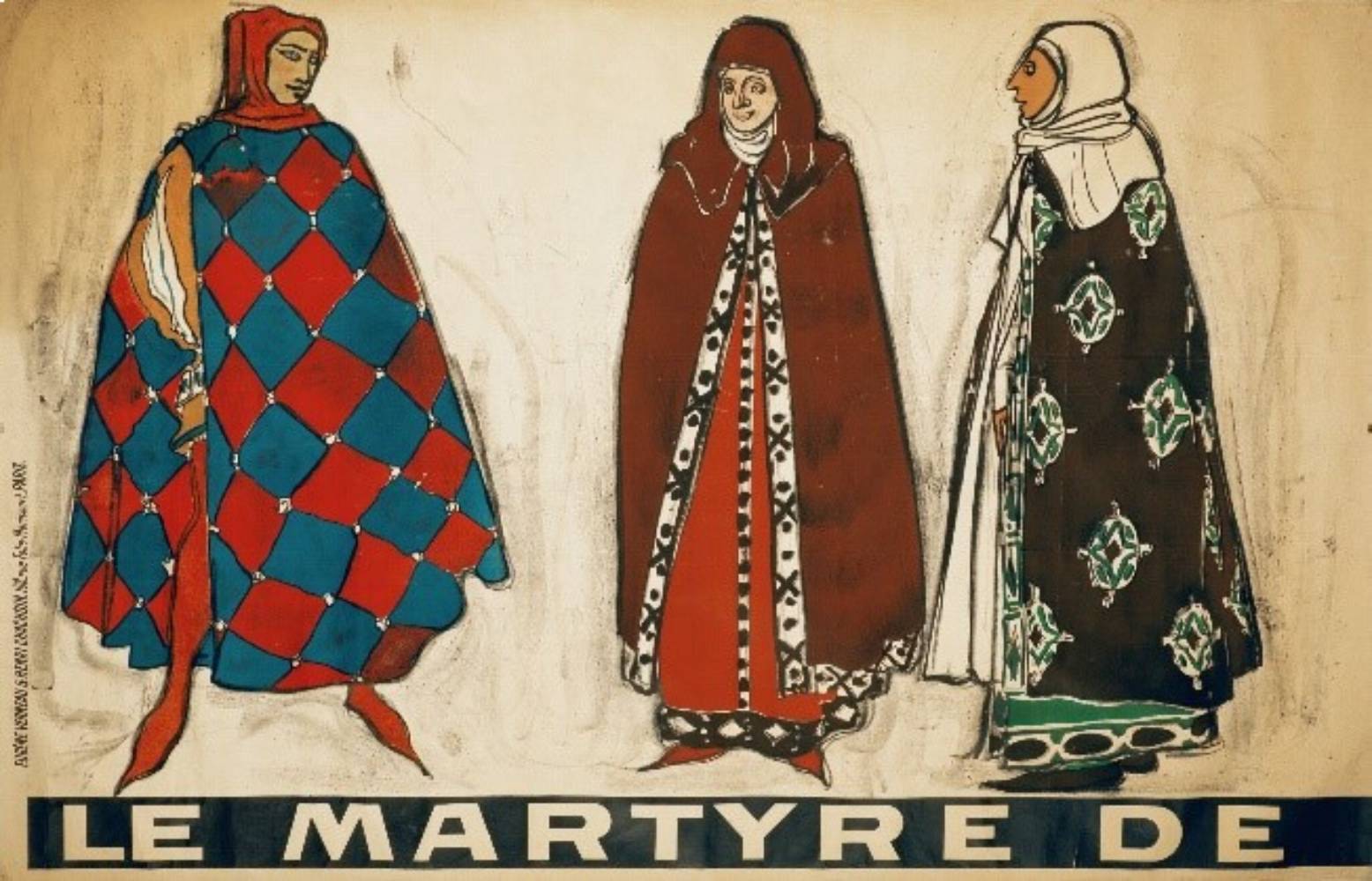 Лев Бакст. Афиша спектакля «Мученичество св. Себастьяна»